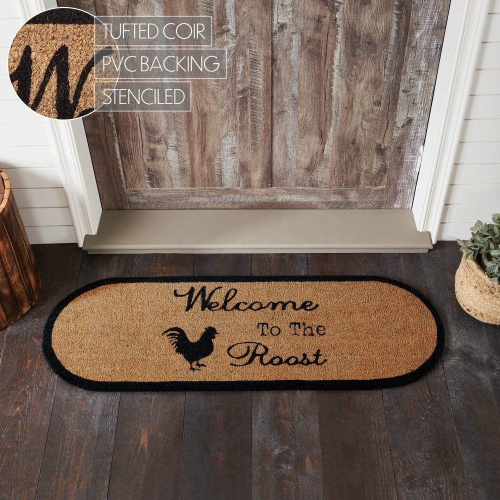 Down Home Welcome to the Roost Coir Rug Oval 17x48 - Image 5