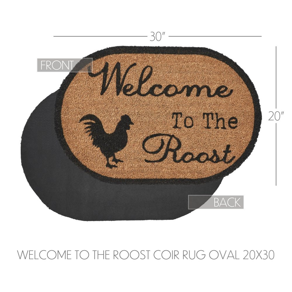 Down Home Welcome to the Roost Coir Rug Oval 20x30 - Image 4