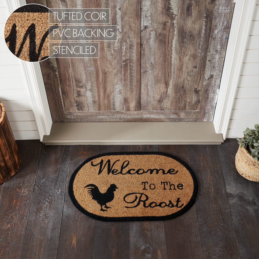 Down Home Welcome to the Roost Coir Rug Oval 20x30 - Image 5