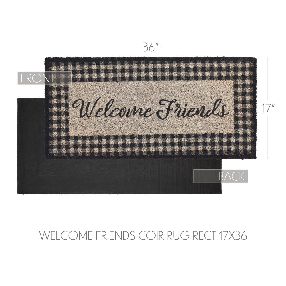Finders Keepers Welcome Friends Coir Rug Rect 17x36 - Image 4