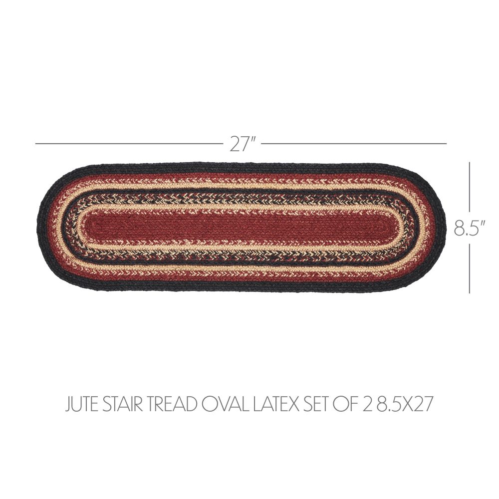 Connell Jute Stair Tread Oval Latex Set of 2 8.5x27 - Image 4