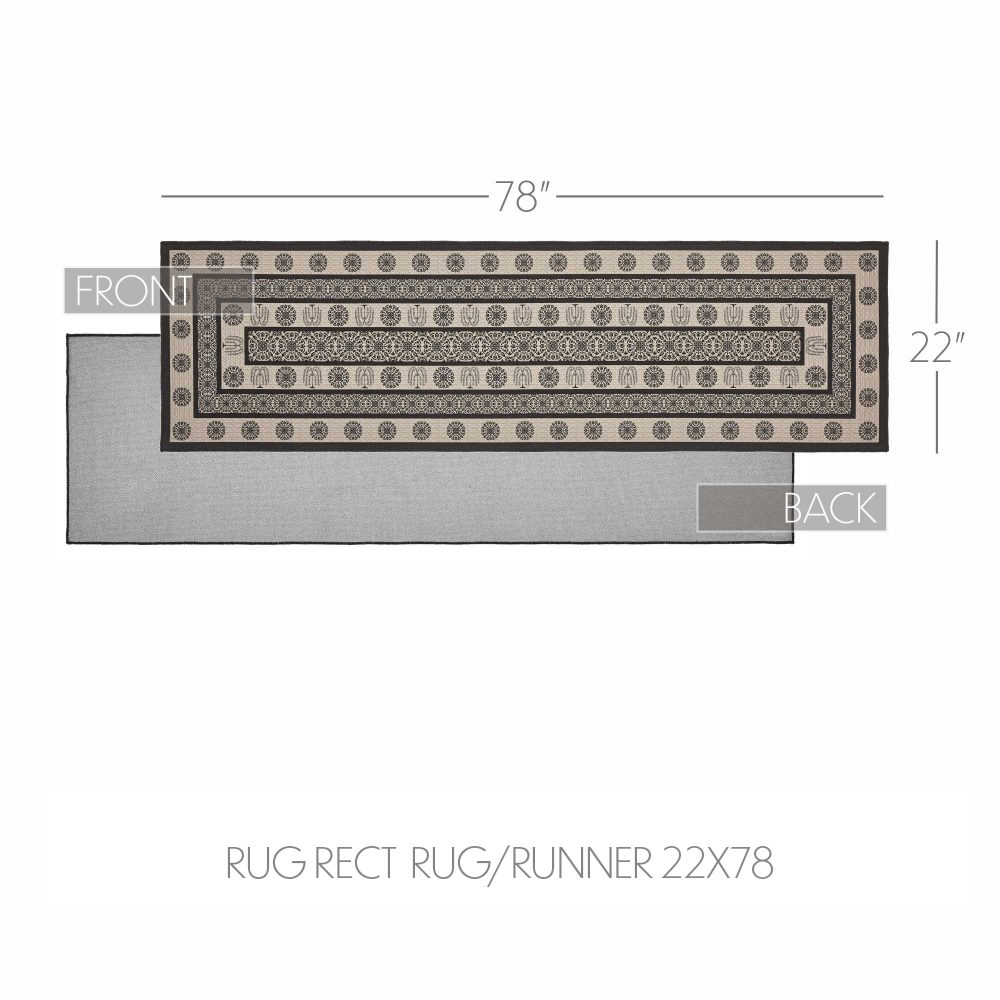 Custom House Black Tan Jacquard Polyester Rug/Runner Rect 22x78 - Image 6