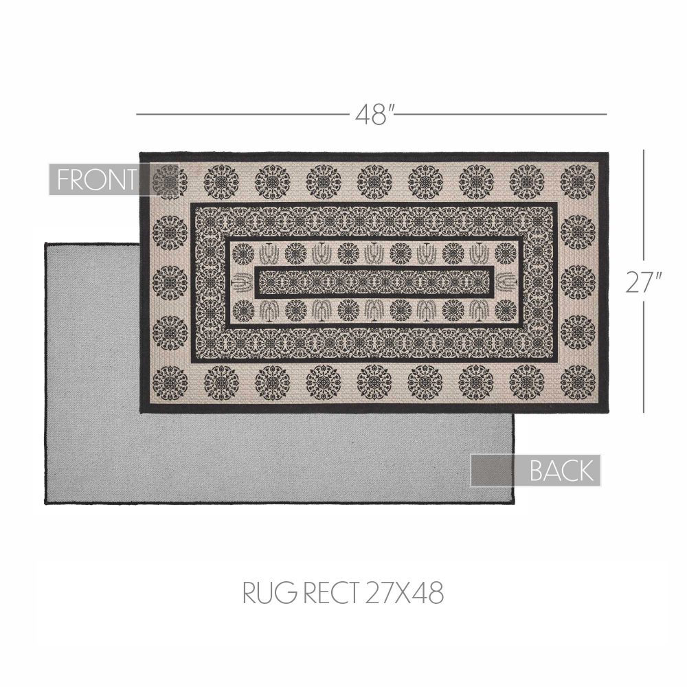 Custom House Black Tan Jacquard Polyester Rug Rect 27x48 - Image 6