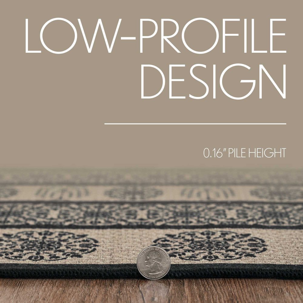 Custom House Black Tan Jacquard Polyester Rug Rect 36x60 - Image 5