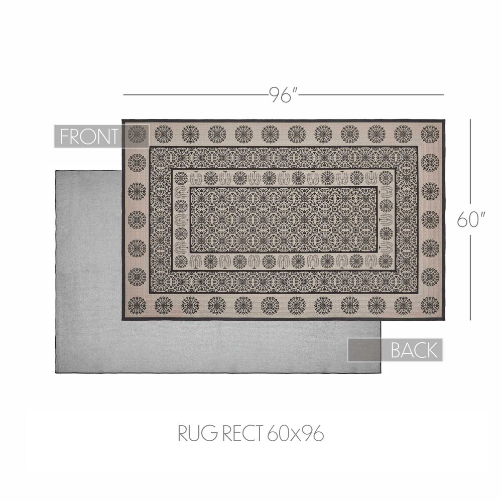 Custom House Black Tan Jacquard Polyester Rug Rect 60x96 - Image 6