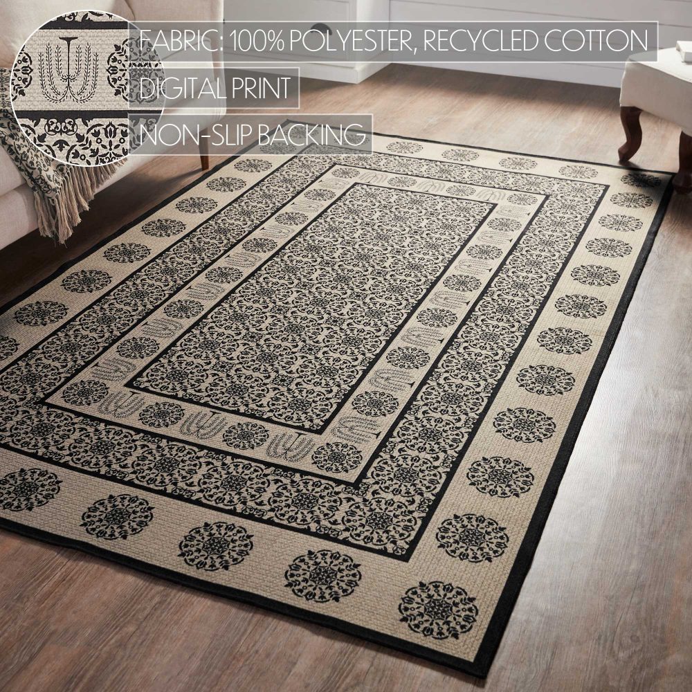 Custom House Black Tan Jacquard Polyester Rug Rect 60x96 - Image 4