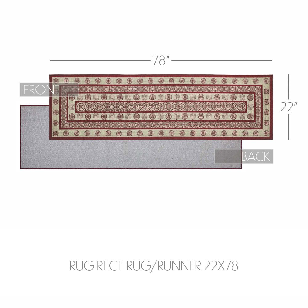 Custom House Burgundy Tan Jacquard Polyester Rug/Runner Rect 22x78 - Image 6
