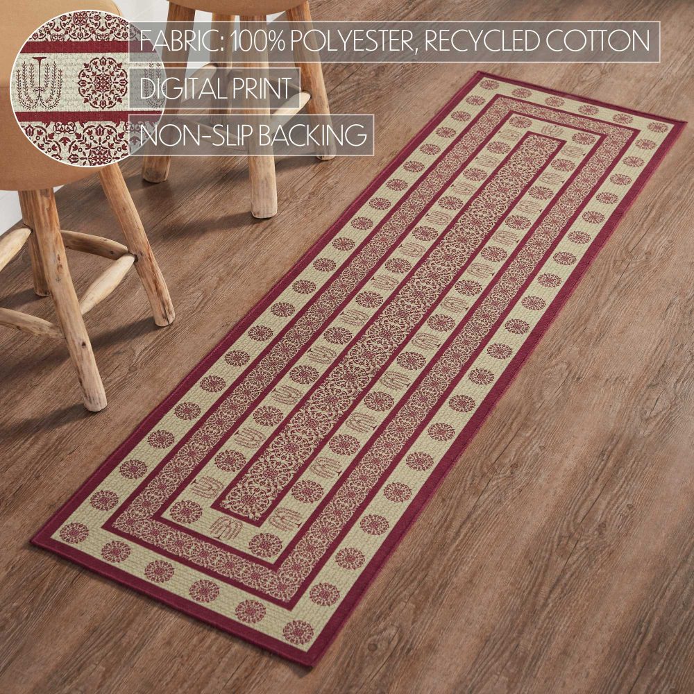 Custom House Burgundy Tan Jacquard Polyester Rug/Runner Rect 22x78 - Image 4