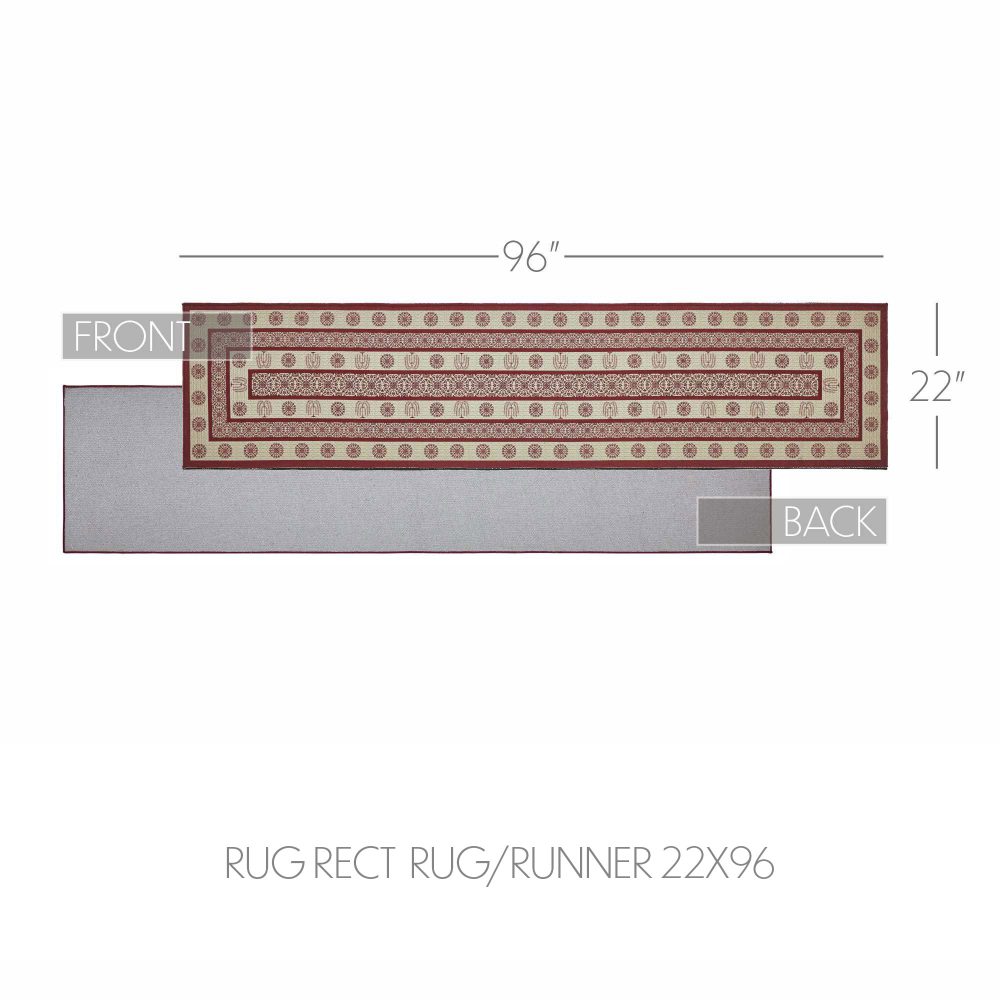 Custom House Burgundy Tan Jacquard Polyester Rug/Runner Rect 22x96 - Image 6