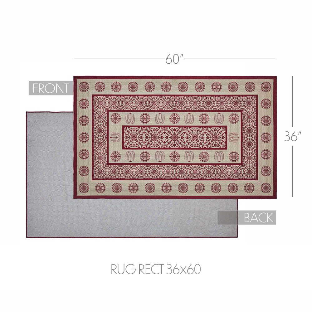 Custom House Burgundy Tan Jacquard Polyester Rug Rect 36x60 - Image 6