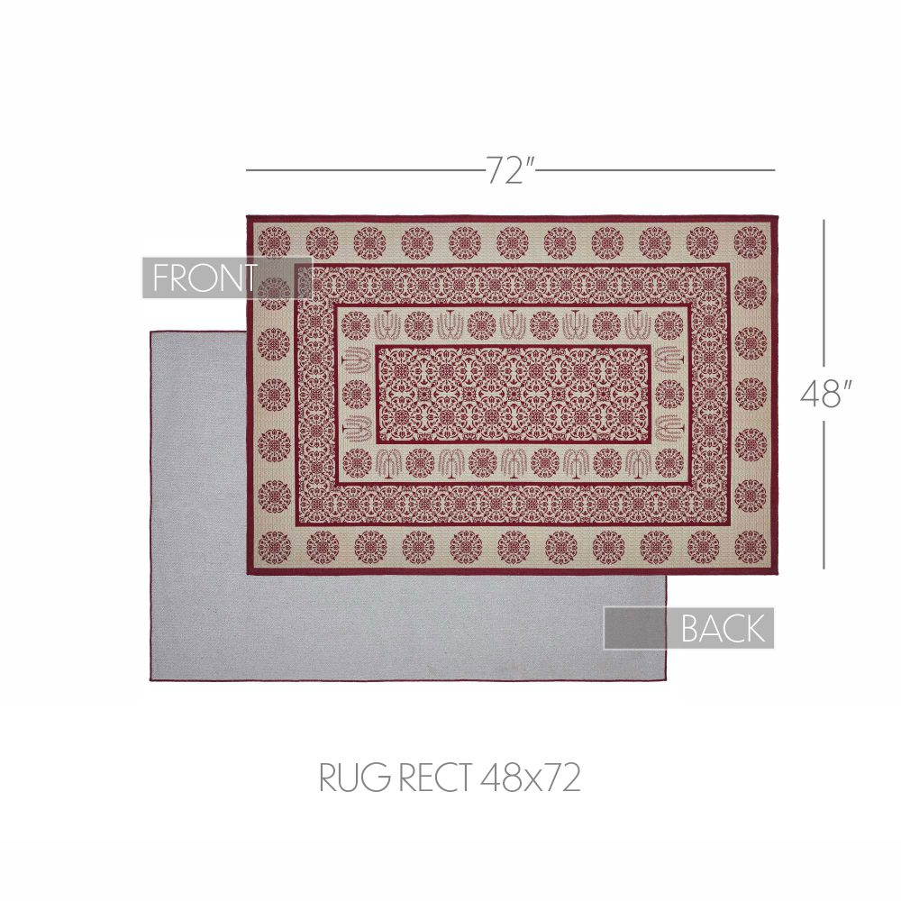 Custom House Burgundy Tan Jacquard Polyester Rug Rect 48x72 - Image 6