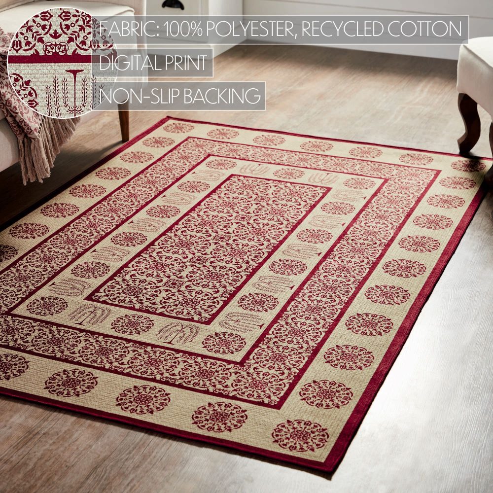 Custom House Burgundy Tan Jacquard Polyester Rug Rect 48x72 - Image 4