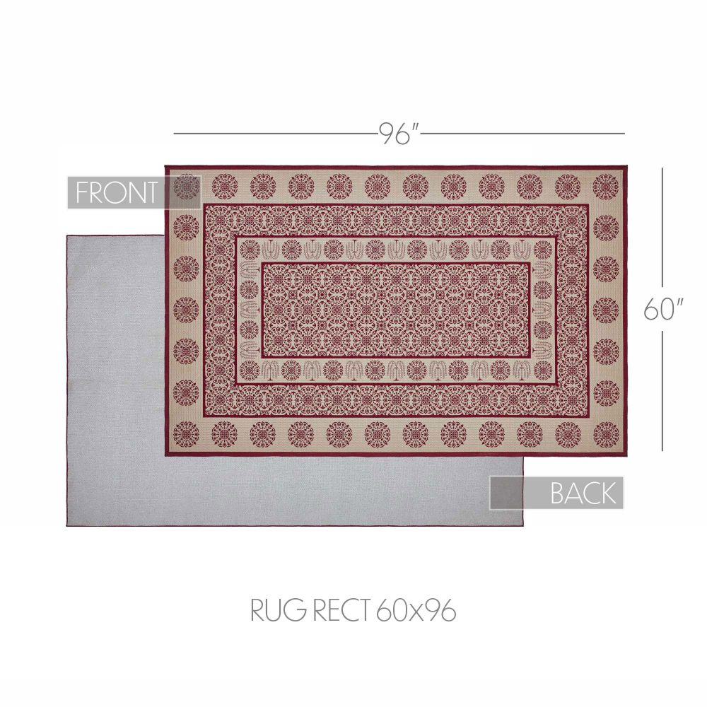 Custom House Burgundy Tan Jacquard Polyester Rug Rect 60x96 - Image 6