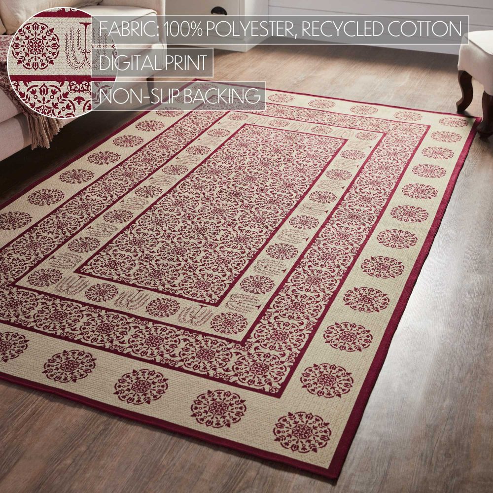 Custom House Burgundy Tan Jacquard Polyester Rug Rect 60x96 - Image 4