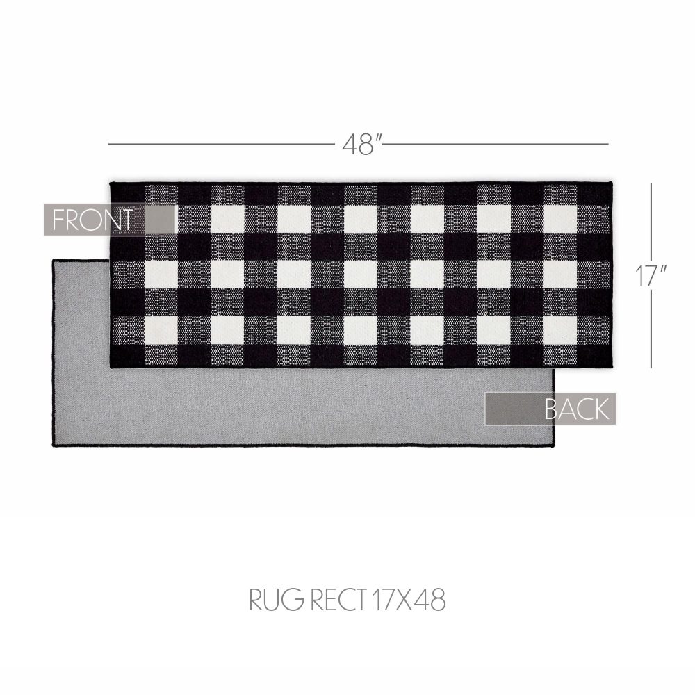 Annie Buffalo Check Black Polyester Rug Rect 17x48 - Image 6