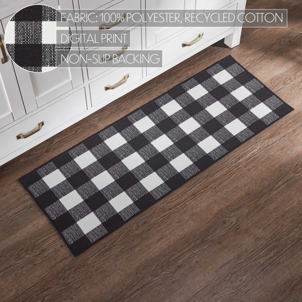 Annie Buffalo Check Black Polyester Rug Rect 17x48 - Image 4