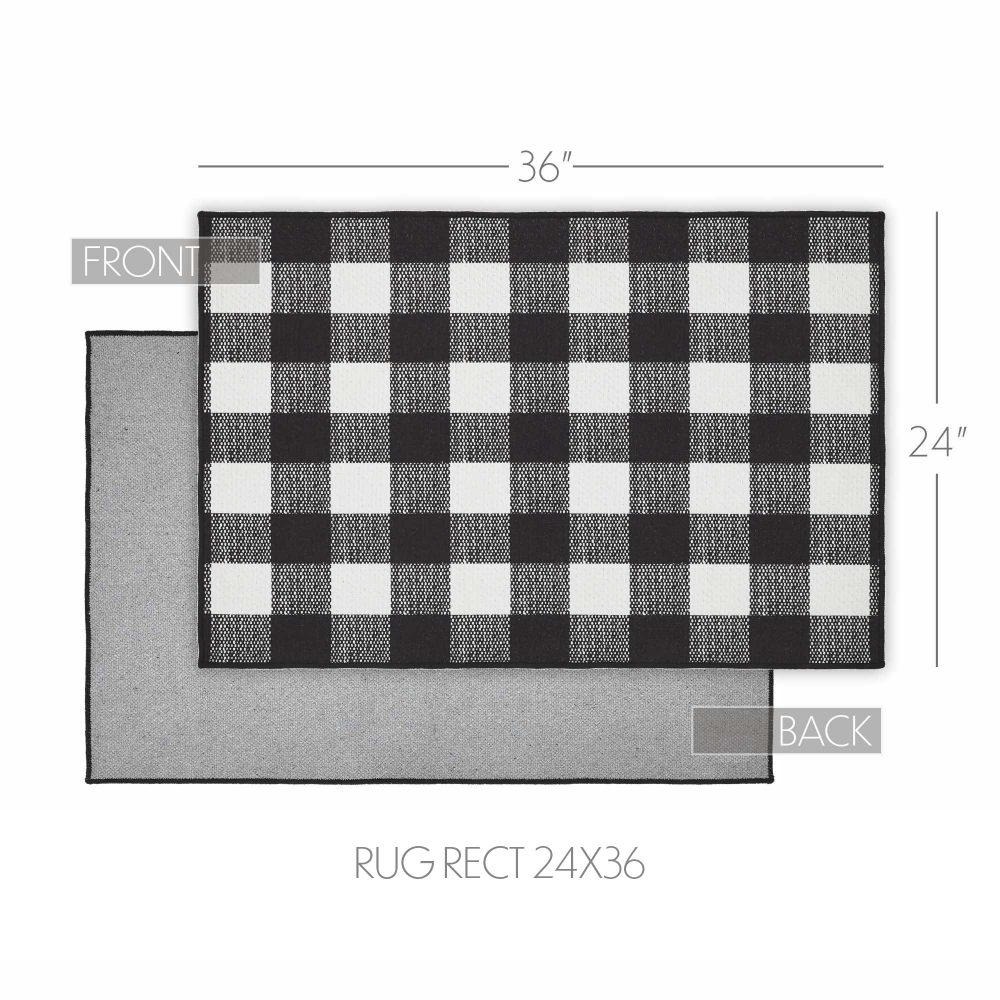 Annie Buffalo Check Black Polyester Rug Rect 24x36 - Image 6