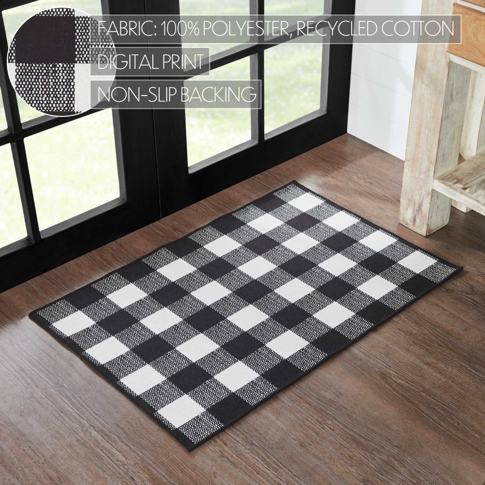 Annie Buffalo Check Black Polyester Rug Rect 24x36 - Image 4