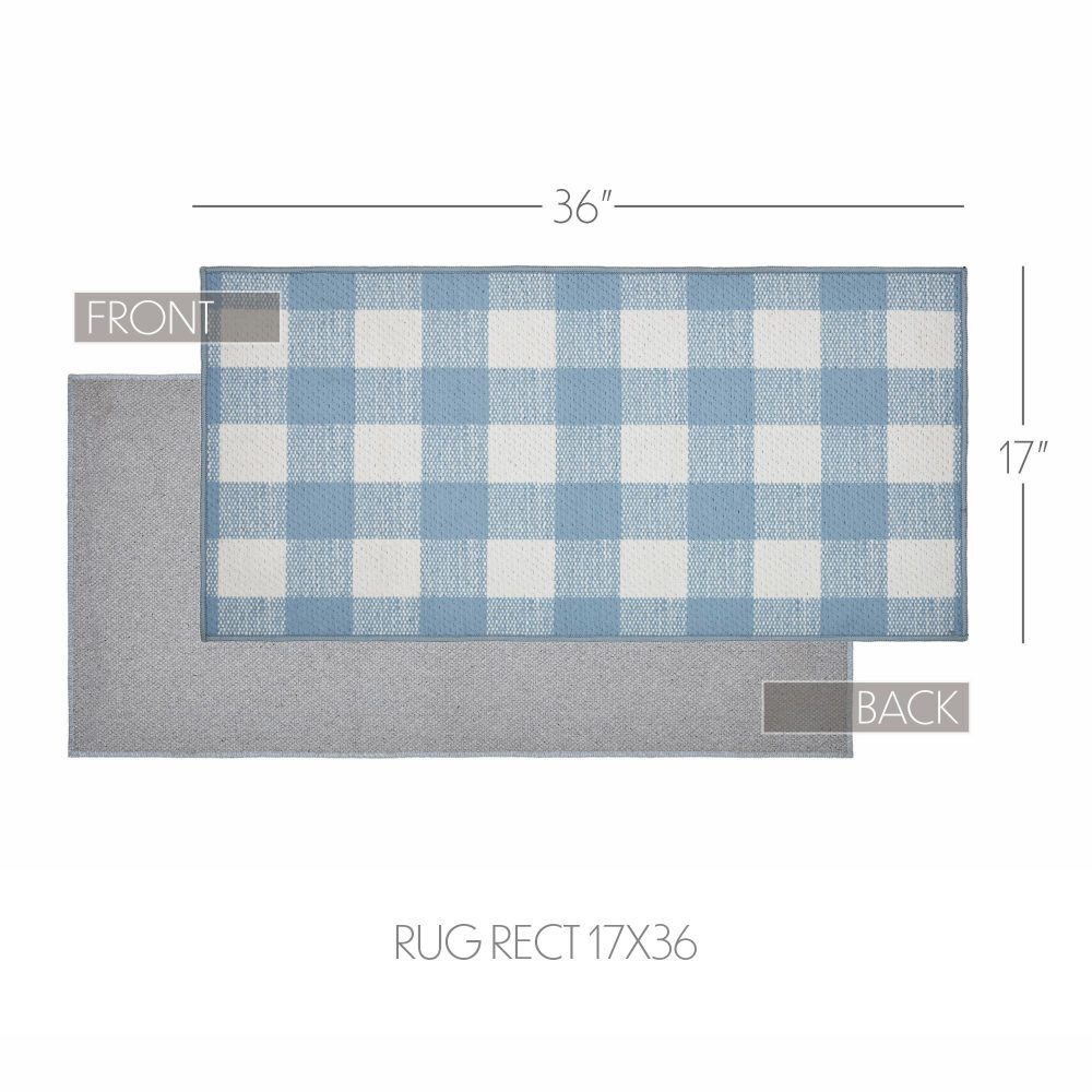 Annie Buffalo Check Blue Polyester Rug Rect 17x36 - Image 6