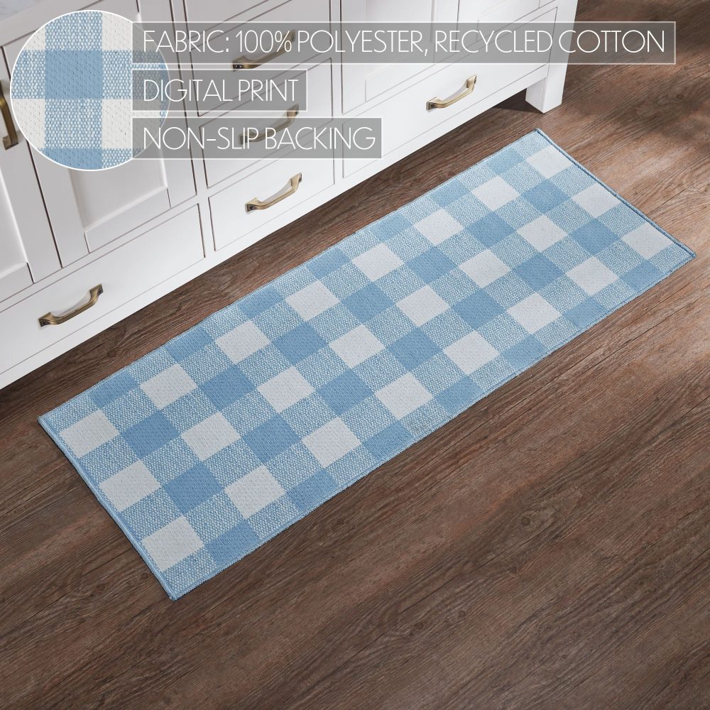 Annie Buffalo Check Blue Polyester Rug Rect 17x48 - Image 5