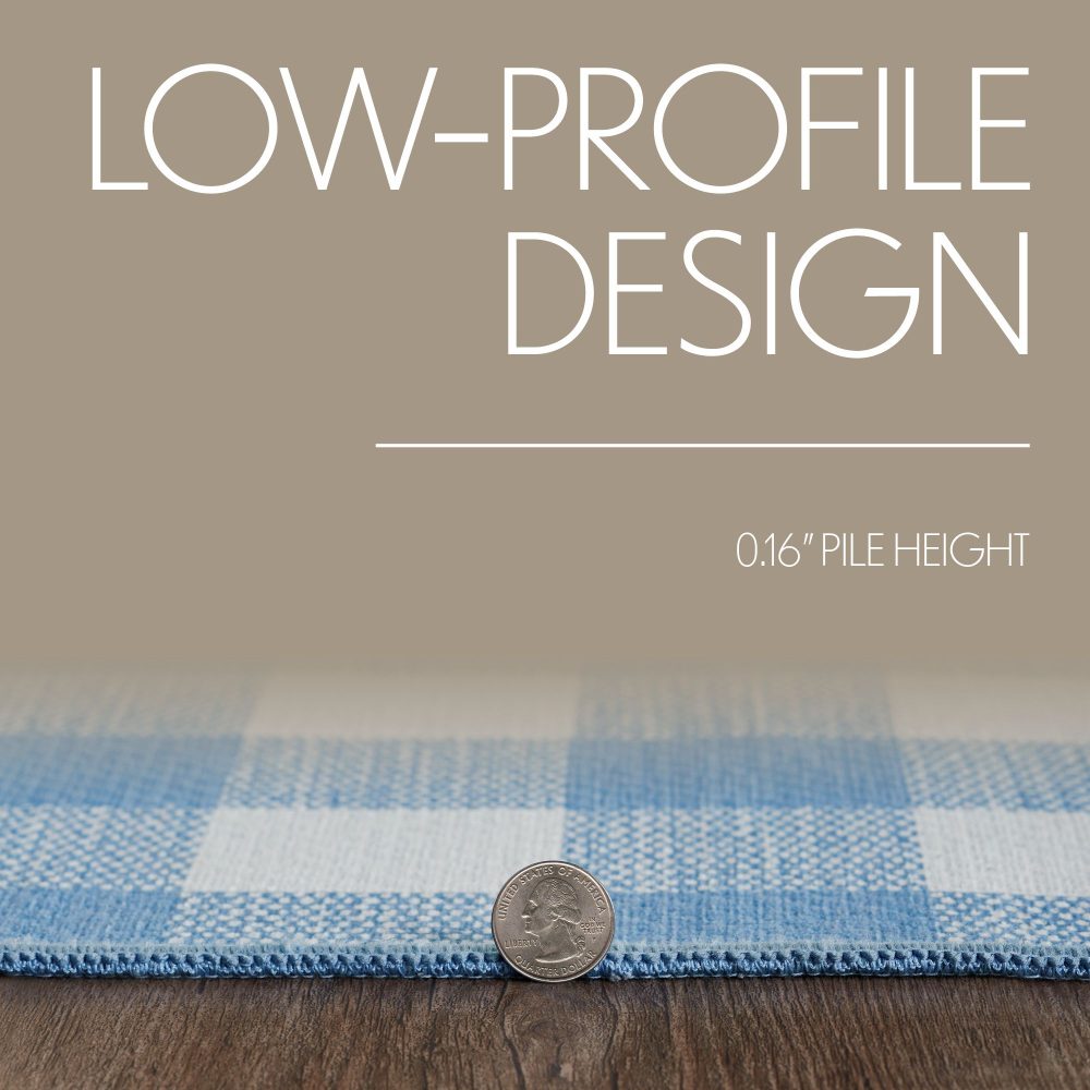 Annie Buffalo Check Blue Polyester Rug Rect 24x36 - Image 5