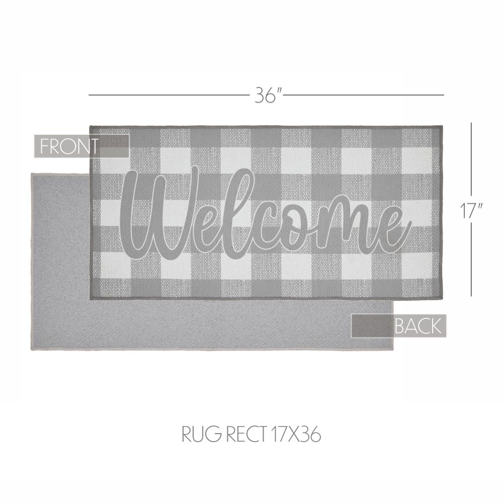 Annie Buffalo Check Grey Welcome Polyester Rug Rect 17x36 - Image 6