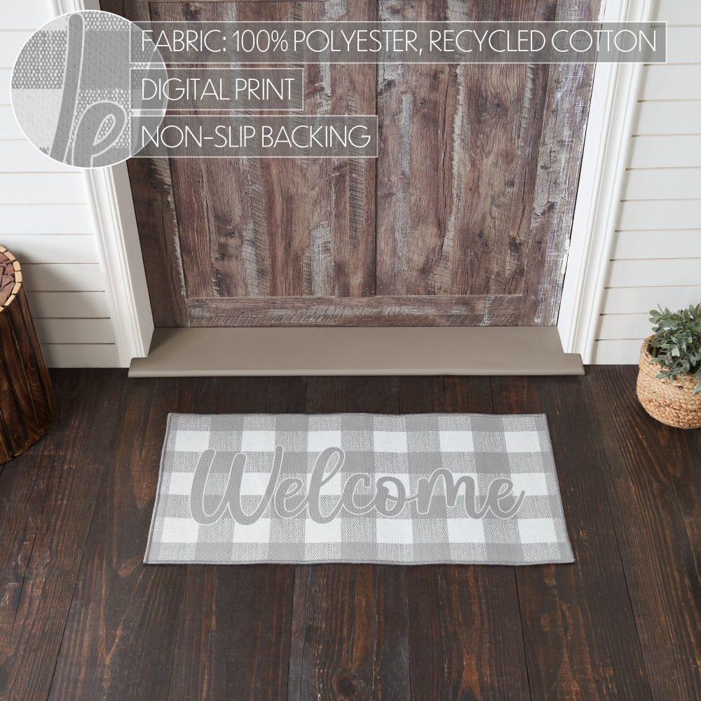 Annie Buffalo Check Grey Welcome Polyester Rug Rect 17x36 - Image 4