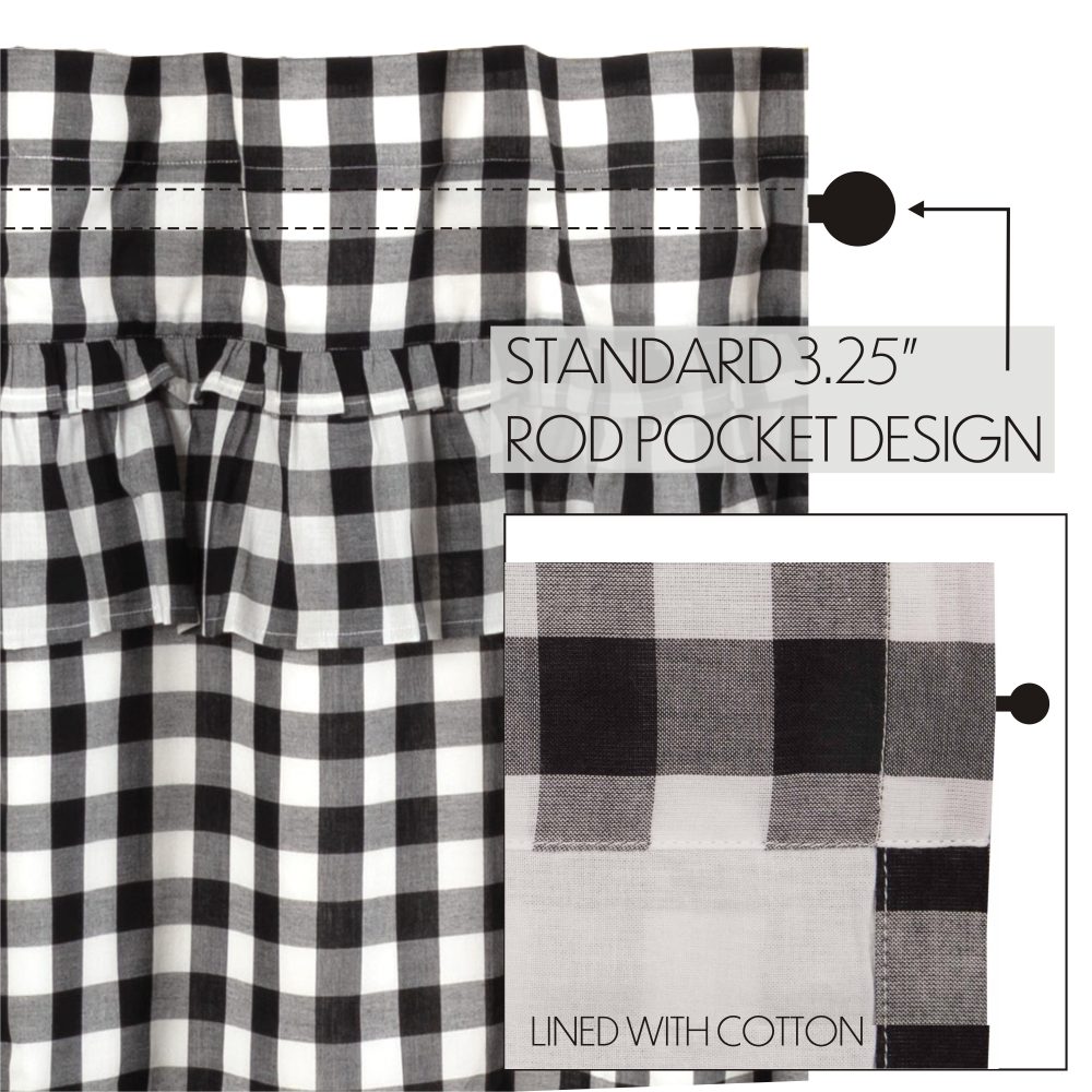 Annie Buffalo Black Check Ruffled Swag Set of 2 36x36x16 - Image 8