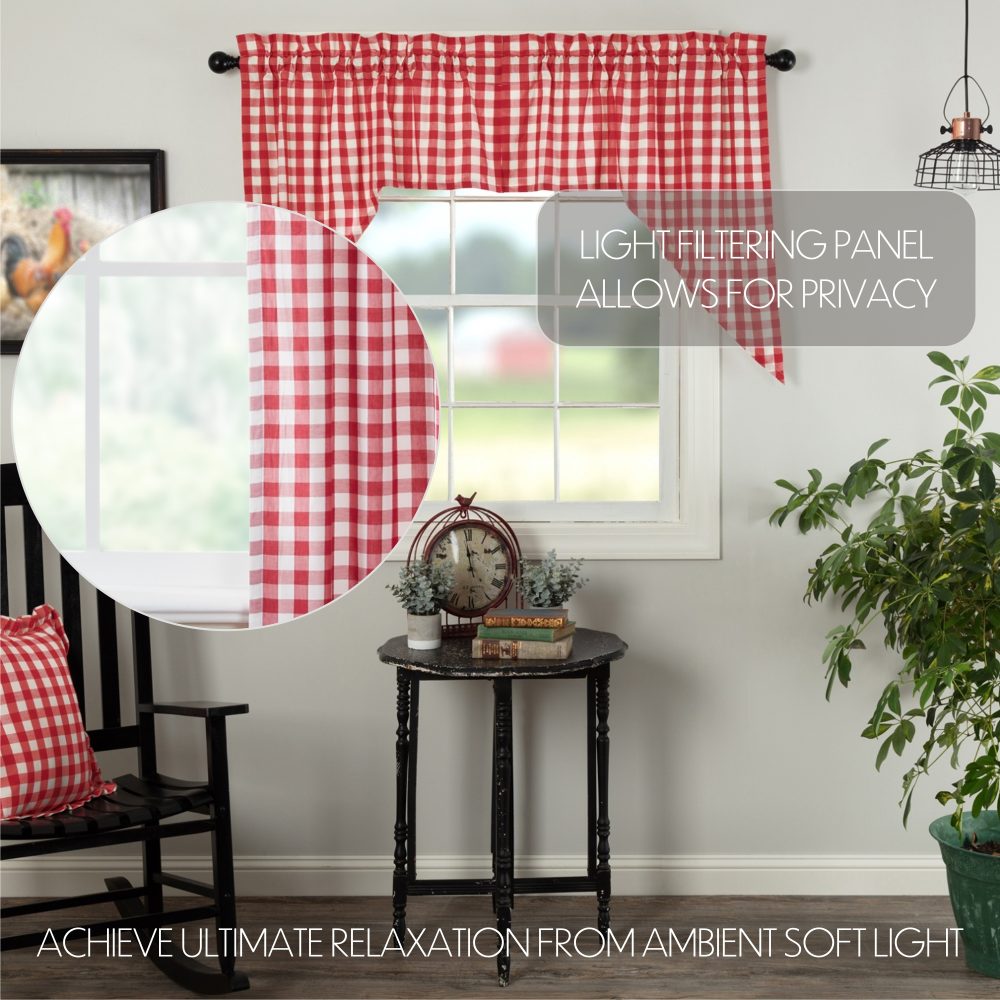 Annie Buffalo Red Check Swag Set of 2 36x36x16 - Image 6