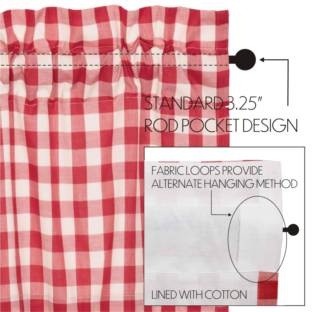 Annie Buffalo Red Check Swag Set of 2 36x36x16 - Image 8