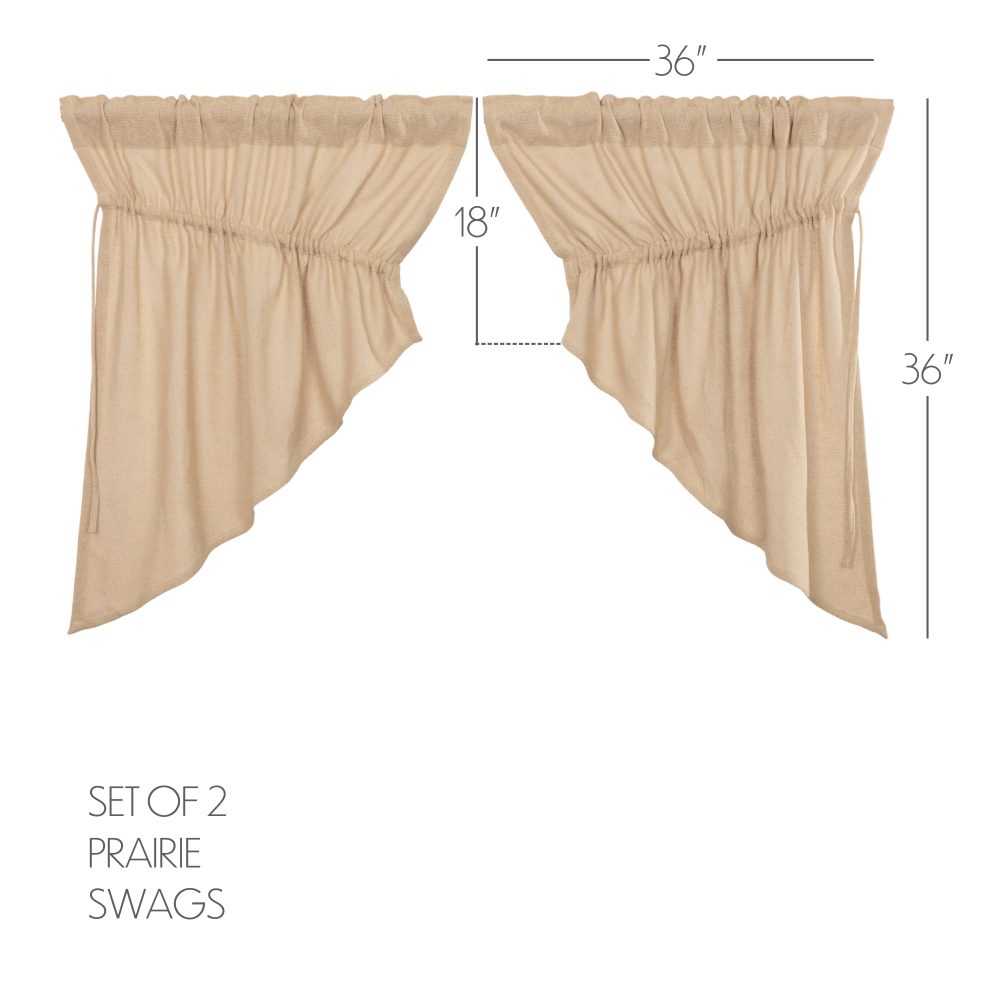 Burlap Vintage Prairie Swag Set of 2 36x36x18 - Image 5
