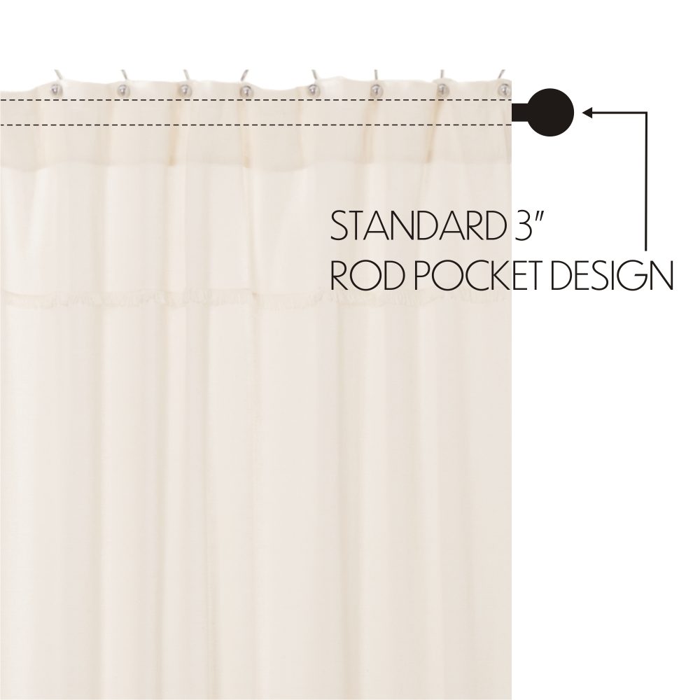 Burlap Antique White Shower Curtain 72x72 - Image 5