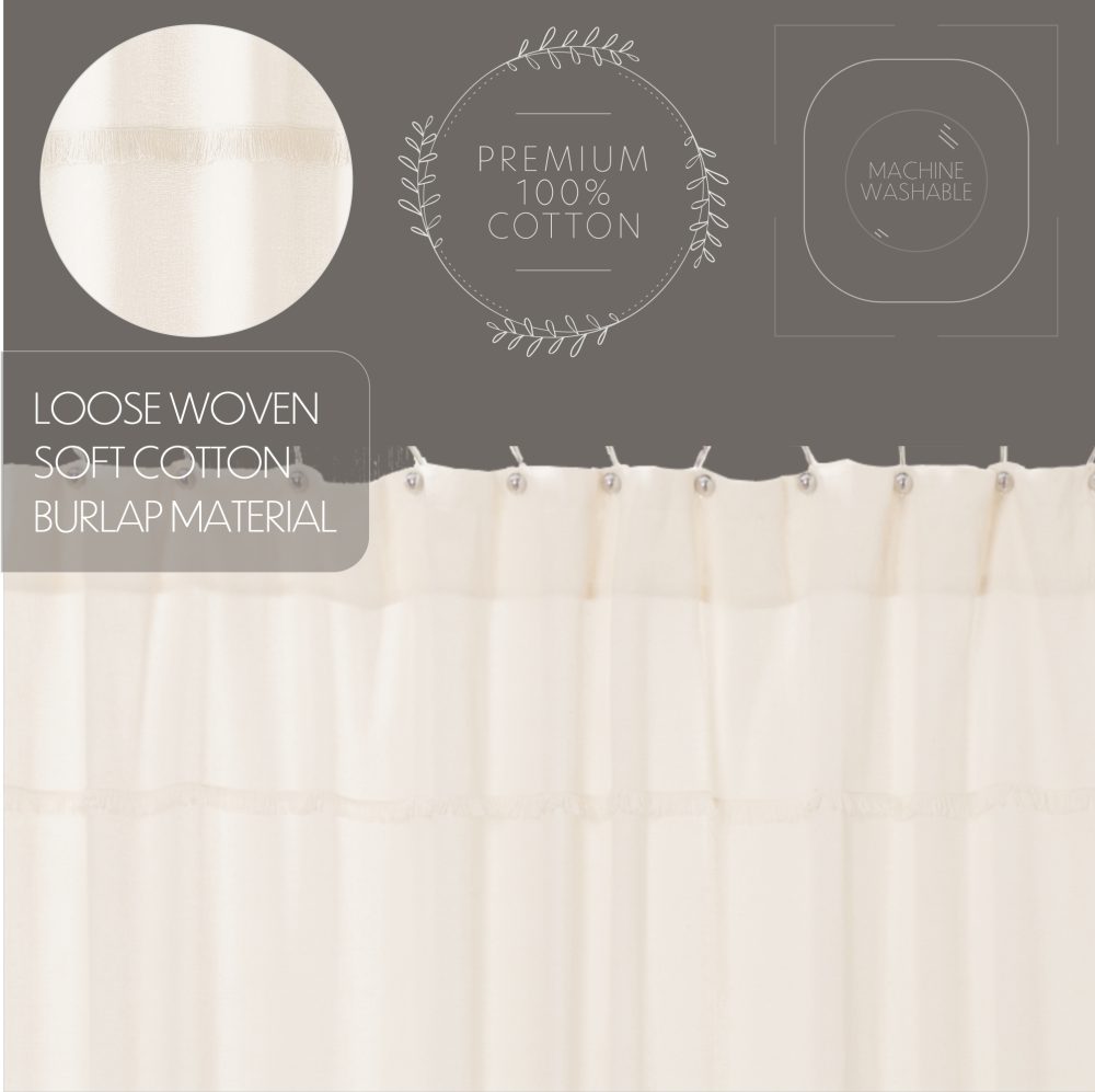 Burlap Antique White Shower Curtain 72x72 - Image 6