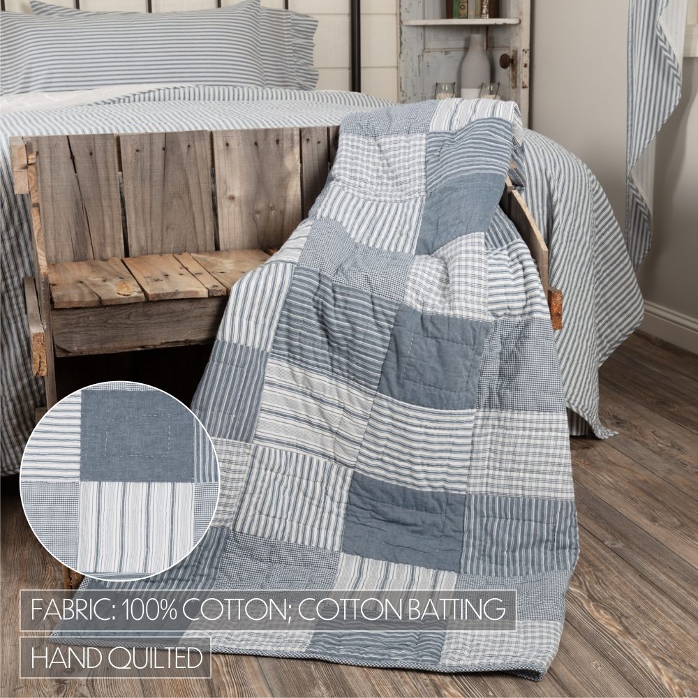 Sawyer Mill Blue Block Quilted Throw 50x60 - Image 3