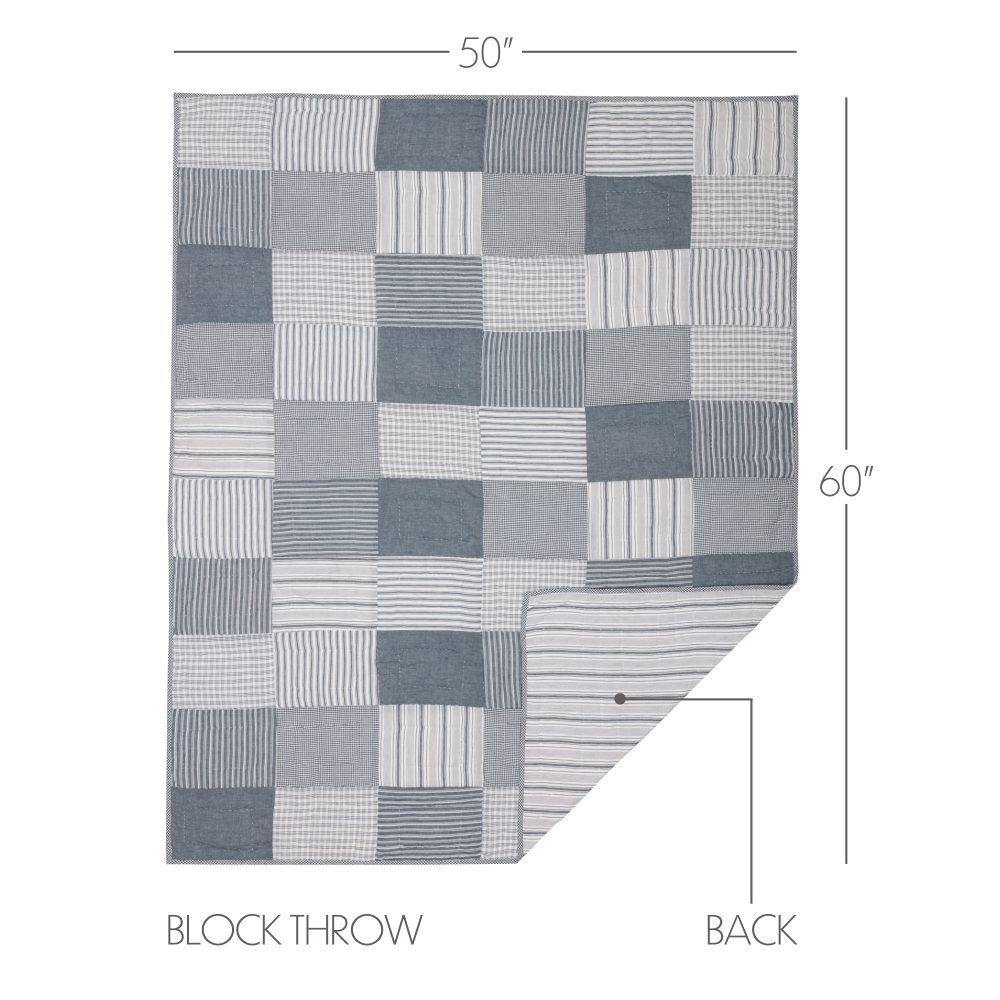 Sawyer Mill Blue Block Quilted Throw 50x60 - Image 4