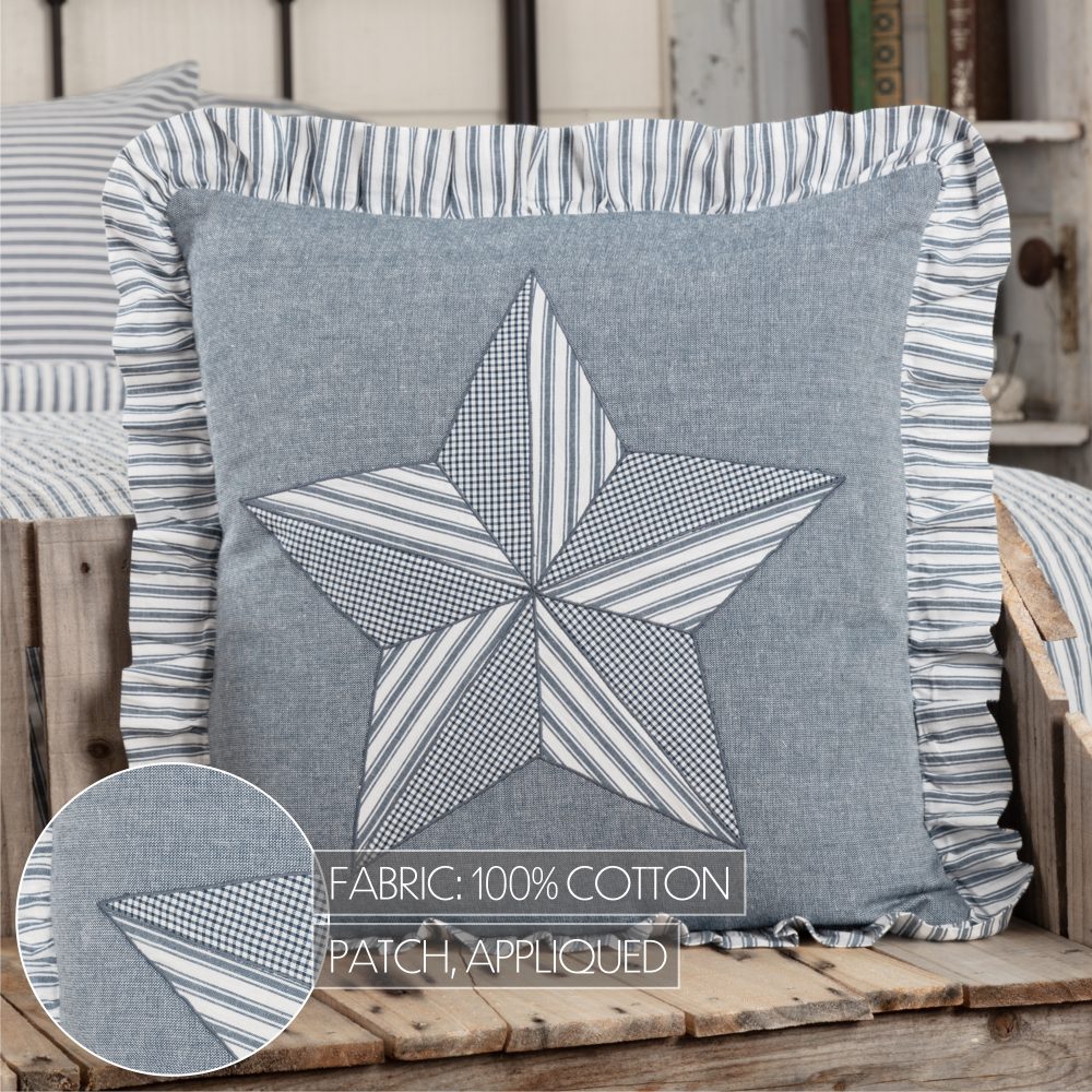 Sawyer Mill Blue Barn Star Pillow 18x18 - Image 5