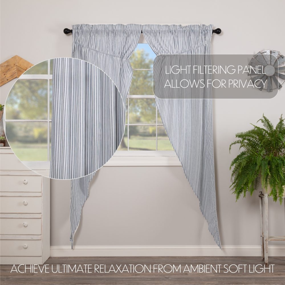 Sawyer Mill Blue Ticking Stripe Prairie Long Panel Set of 2 84x36x18 - Image 6