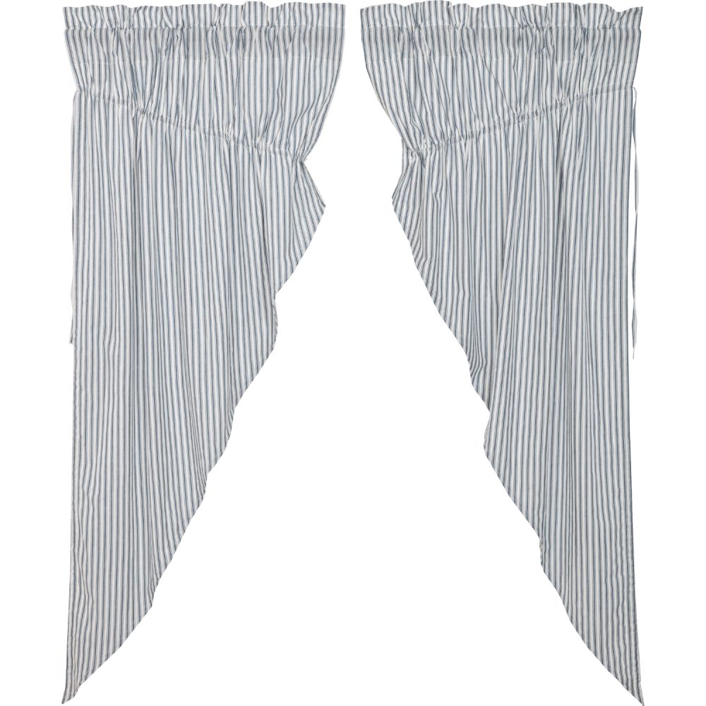 Sawyer Mill Blue Ticking Stripe Prairie Short Panel Set of 2 63x36x18 - Image 2