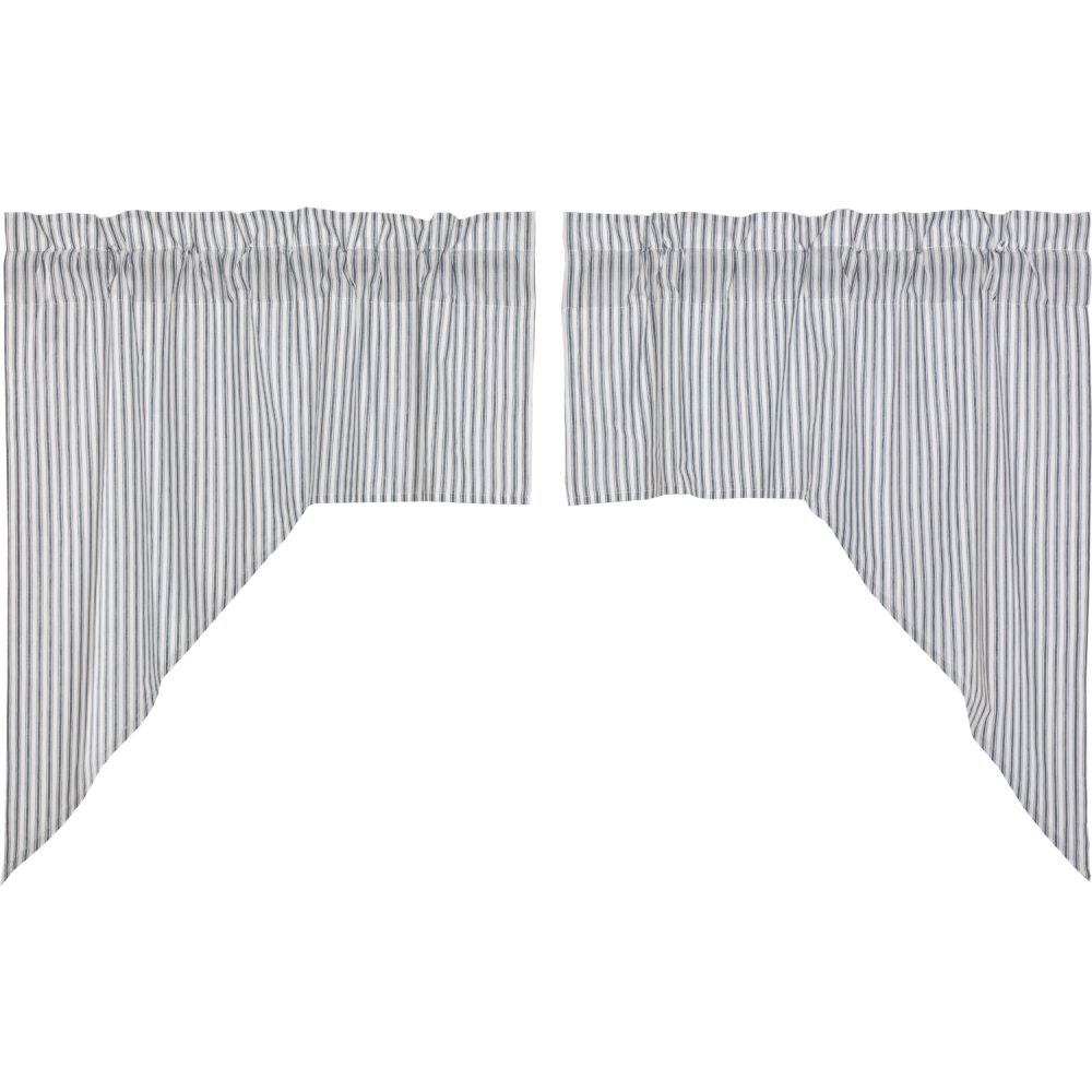 Sawyer Mill Blue Ticking Stripe Swag Set of 2 36x36x16 - Image 2