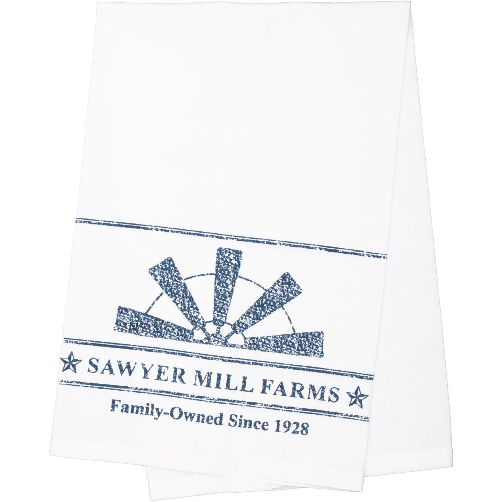 Sawyer Mill Blue Windmill Blade Muslin Bleached White Tea Towel 19x28 - Image 2