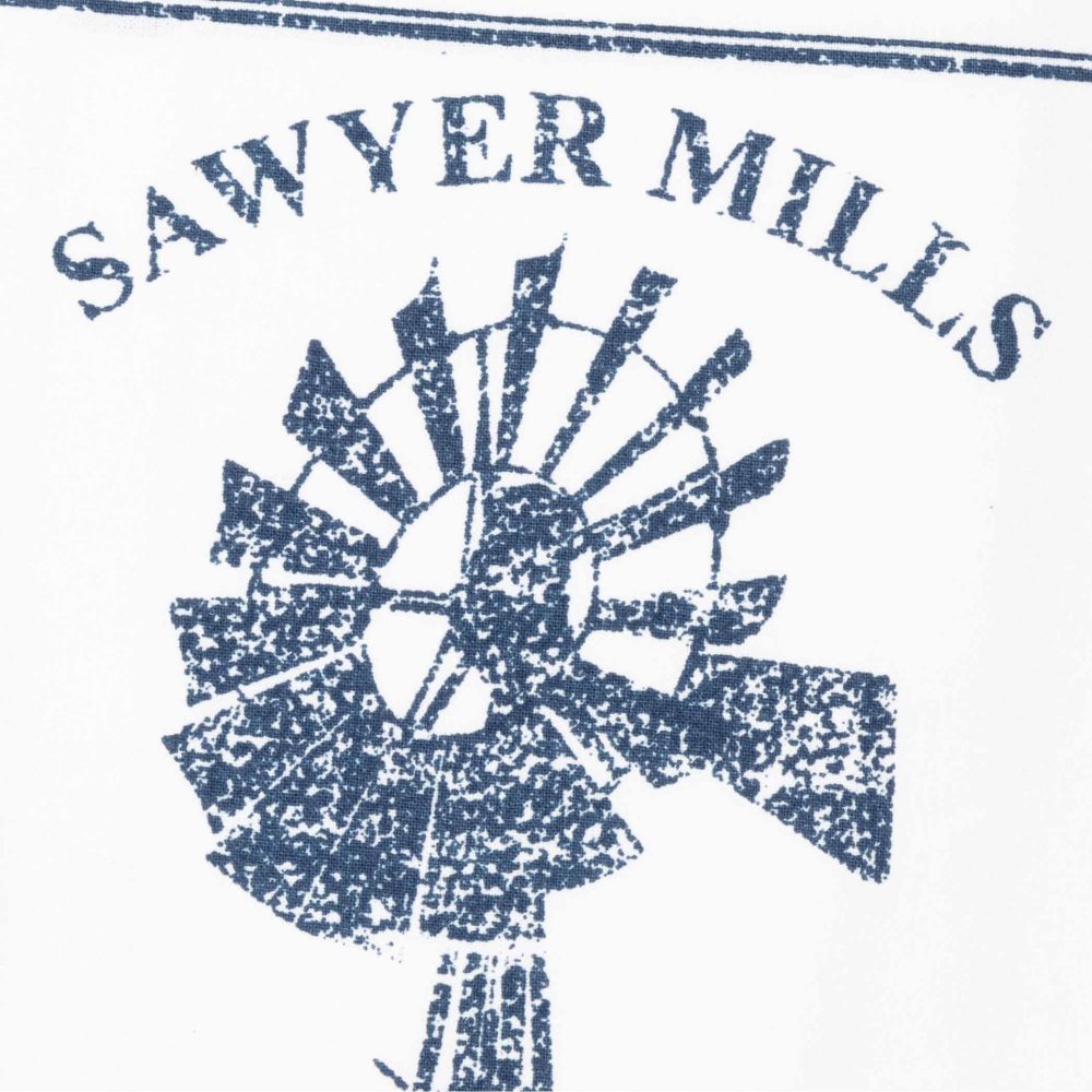 Sawyer Mill Blue Windmill Muslin Bleached White Tea Towel 19x28 - Image 4