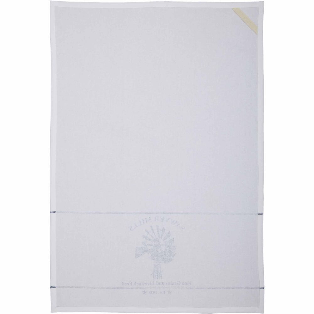 Sawyer Mill Blue Windmill Muslin Bleached White Tea Towel 19x28 - Image 3