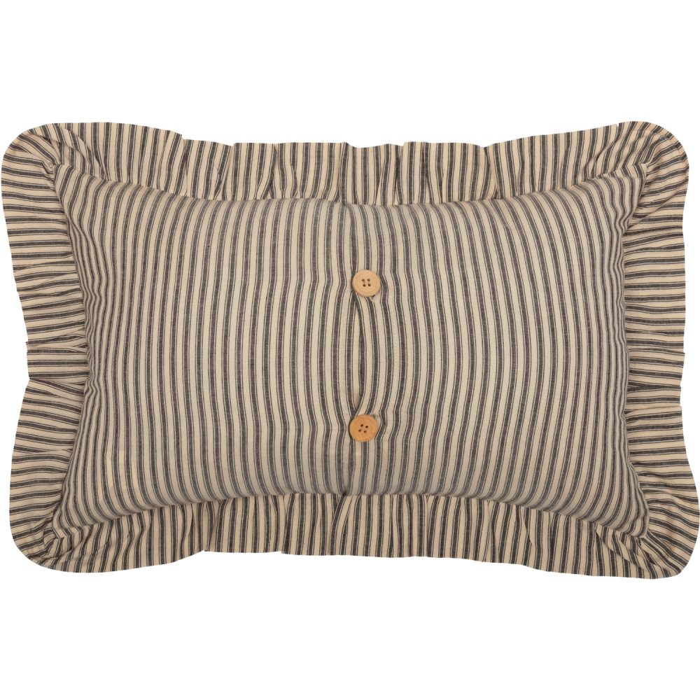 Sawyer Mill Charcoal Ticking Stripe Fabric Pillow 14x22 - Image 3