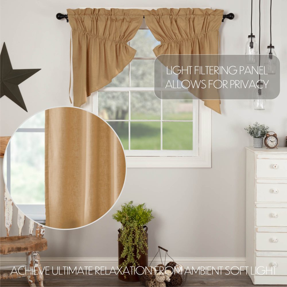 Simple Life Flax Khaki Prairie Swag Set of 2 36x36x18 - Image 6