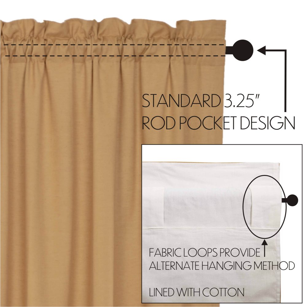 Simple Life Flax Khaki Prairie Swag Set of 2 36x36x18 - Image 7