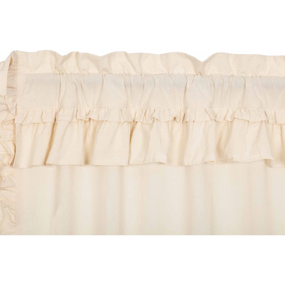 Muslin Ruffled Unbleached Natural Prairie Short Panel Set of 2 63x36x18 - Image 7