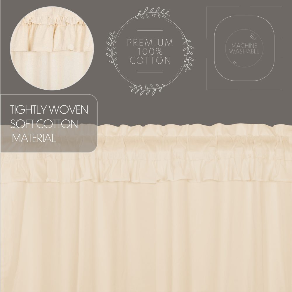 Muslin Ruffled Unbleached Natural Swag Set of 2 36x36x16 - Image 5