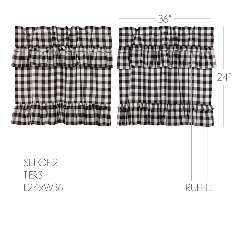 Annie Buffalo Black Check Ruffled Tier Set of 2 L24xW36 - Image 5