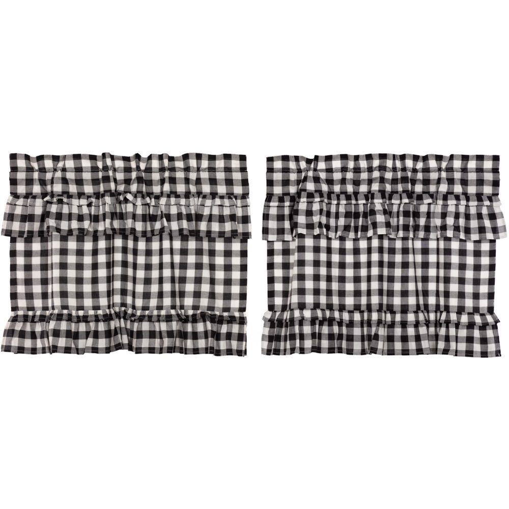 Annie Buffalo Black Check Ruffled Tier Set of 2 L24xW36 - Image 2