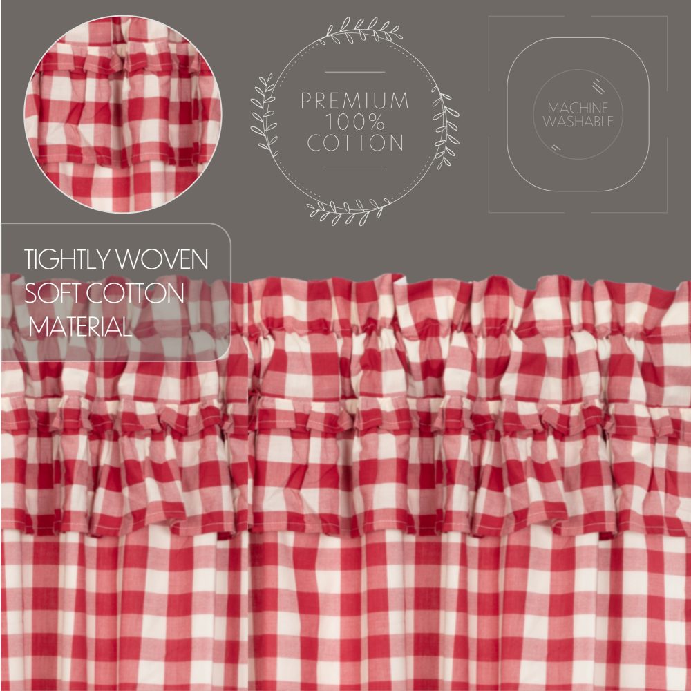 Annie Buffalo Red Check Ruffled Valance 16x72 - Image 7